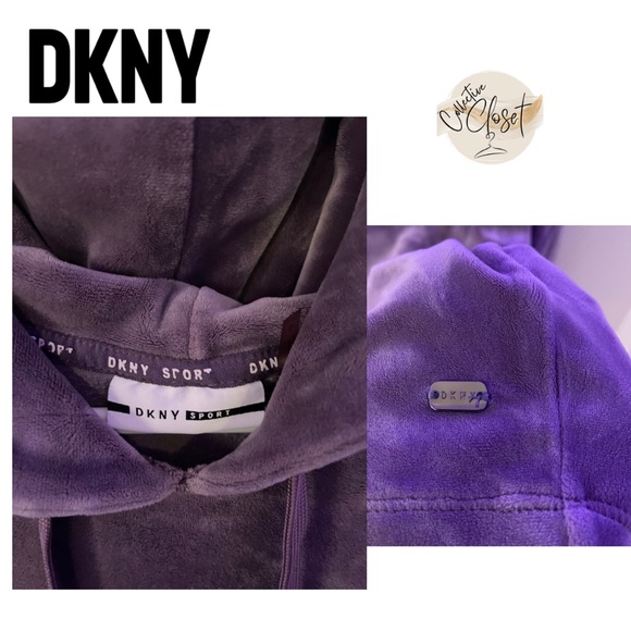 DKNY Sport Lilac Velour Hoodie Women’s Small - Picture 2 of 8